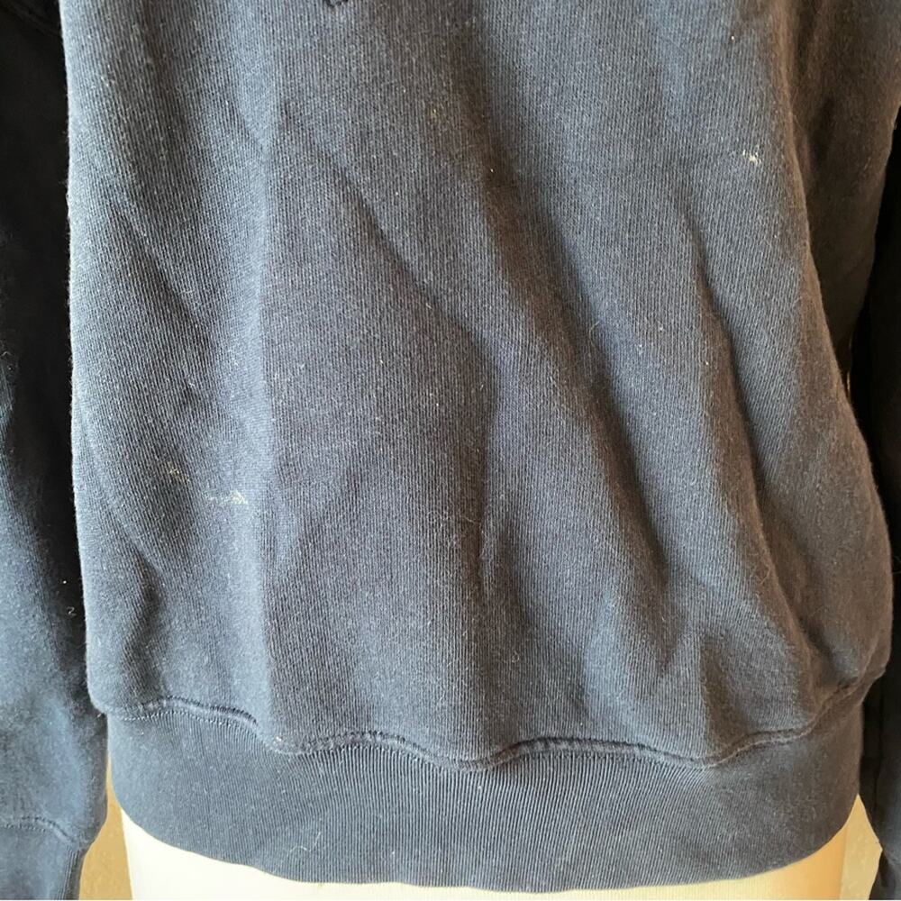 Sandro Paris Hooded Sweatshirt With Velvet Insert In Blue Size Small - Picture 10 of 10